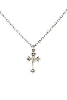  Firefly Dainty Cross Necklace in Silver 8496-SIL