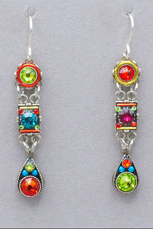  Firefly Domas Long Drop Earrings in Multicolor - E292-MC