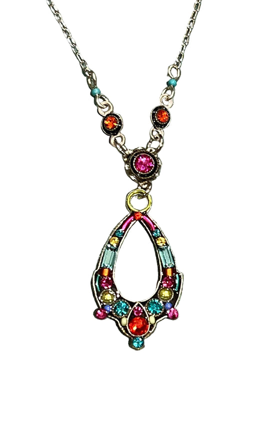 Firefly Oval Hoop Pendant Necklace in Multicolor 9149-MC