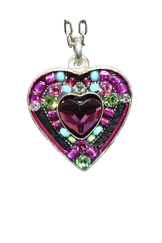 Firefly Rose Heart Pendant Necklace in Rose 8708-ROSE