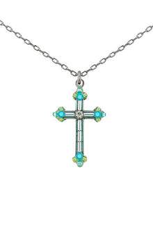  Firefly Simple Cross Pendant in Aquamarine 8926-AQ
