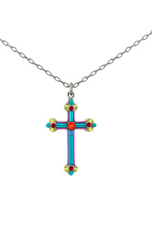  Firefly Simple Cross Pendant in Multicolor 8926-MC