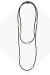 Frank Ideas Felt and Rubber Long Statement Necklace in Cream