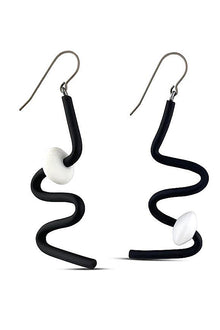  Frank Ideas Squiggle Earrings in Black and White