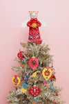 French Knot Cat Tree Topper in Red