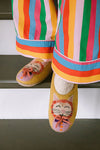 French Knot Kitty Slipper in Yellow