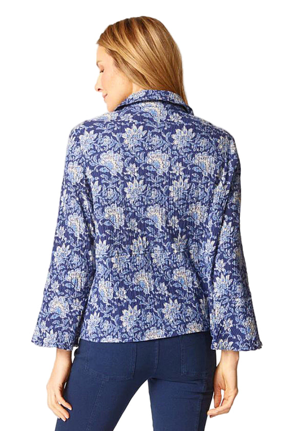 Habitat Clothes To Live In Batik Floral Flounce Jacket in Ink