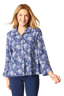  Habitat Clothes To Live In Batik Floral Flounce Jacket in Ink