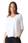 Habitat Clothes To Live In Cotton Pebble Elbow Sleeve Tee in White