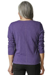 Habitat Clothes To Live In Cotton Pebble Long Sleeve Coverstitch Tee in Mulberry