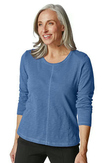  Habitat Clothes To Live In Cotton Pebble Long Sleeve Coverstitch Tee in Oxford