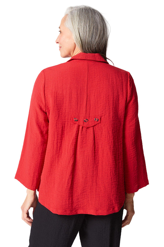 Habitat Clothes To Live In Express Travel Pleat Back Jacket in Ruby