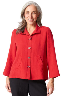  Habitat Clothes To Live In Express Travel Pleat Back Jacket in Ruby