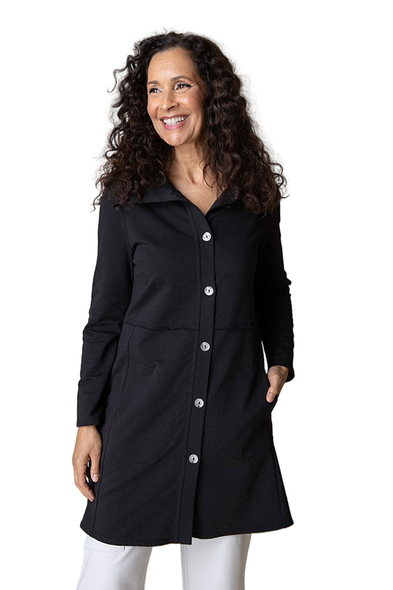 Habitat Clothes To Live In French Terry Car Coat in Black