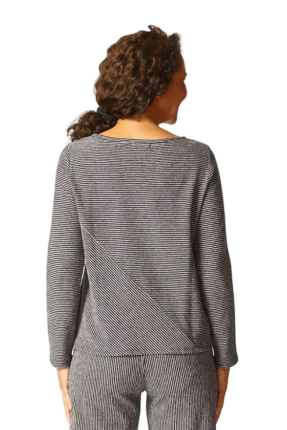 Habitat Clothes To Live In Pasadena Stripe Huntington Top in Black