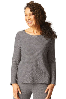  Habitat Clothes To Live In Pasadena Stripe Huntington Top in Black