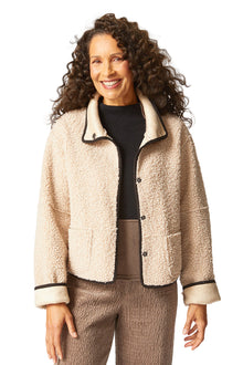  Habitat Clothes To Live In Reversible Faux Suede Kiki Sherpa Jacket in Dove