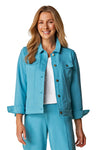 Habitat Clothes To Live In Stonewash Cotton Knit Jean Jacket in Dewdrop