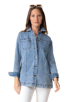  Habitat Clothes To Live In Stretch Denim Boyfriend Jacket in Light Denim