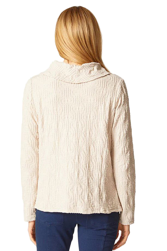 Habitat Clothes To Live In Sunburst Knit Cowl Neck Pullover in Dove
