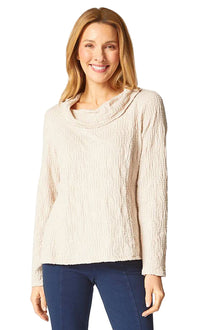  Habitat Clothes To Live In Sunburst Knit Cowl Neck Pullover in Dove