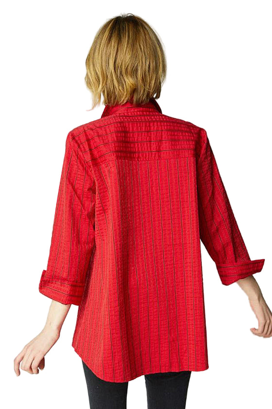 Habitat Clothes To Live In The Striped "One" Shirt in Ruby