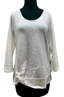  Habitat Cotton Pebble Side Twist Tee in Winter White