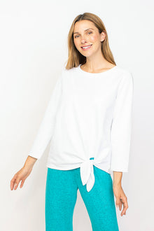  Habitat River Washed Terry Chili Twist Pullover in White