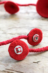 Beyond Threads Handmade Douli Upcycled Textile Necklace In Flame
