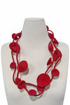 Beyond Threads Handmade Douli Upcycled Textile Necklace In Flame