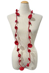 Beyond Threads Handmade Douli Upcycled Textile Necklace In Flame