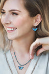 Holly Yashi Bella Butterfly Earrings in Island Blue Radiance
