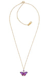 Holly Yashi Bella Butterfly Pendant Necklace in Violet