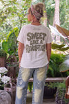 House of Jaded Gypsy Worn and Weathered Tee in Eat Cake - One Size