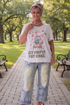 House of Jaded Gypsy Worn and Weathered Tee in Eat Cake - One Size