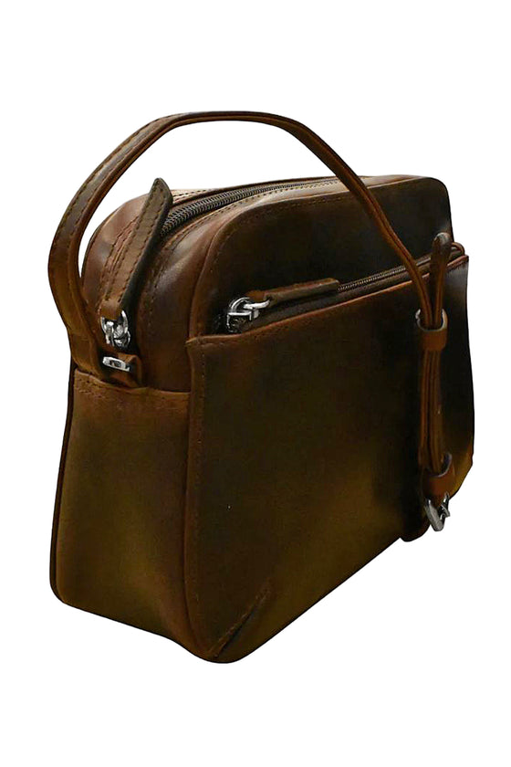 ILI New York Camera Bag in Chocolate Distressed Leather