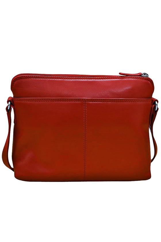 ILI New York Crossbody Organizer in Red Leather