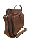 ILI New York Crossbody Organizer in Rustic Brown Distressed Leather