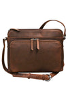 ILI New York Crossbody Organizer in Rustic Brown Distressed Leather