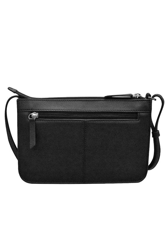 ILI New York Front Pocket Phone Bag in Black Leather