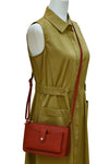 ILI New York Front Pocket Phone Bag in Red Leather
