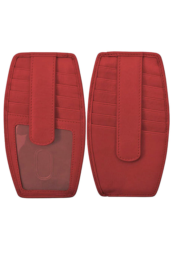 ILI New York Handbags Double Sided Credit Card Holder in Red