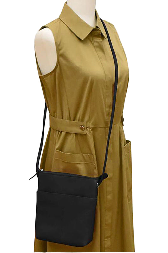 ILI New York Midi Sac in Black Leather