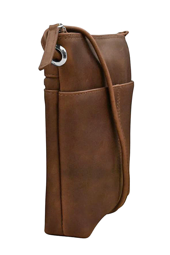 ILI New York Mini Sac in Rustic Brown Distressed Leather