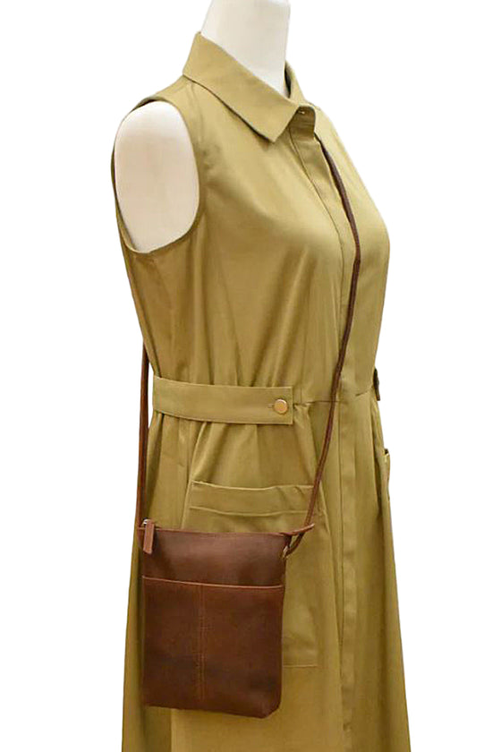 ILI New York Mini Sac in Rustic Brown Distressed Leather