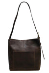 ILI New York Unlined Open Top Hobo in Chocolate