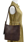 ILI New York Unlined Open Top Hobo in Chocolate