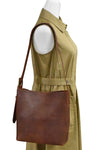 ILI New York Unlined Open Top Hobo in Rustic Brown