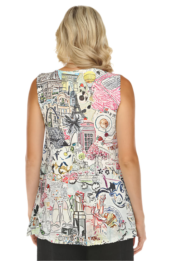 Inoah A Day in Paris Sleeveless Hi-Lo Tank Top NT1169WK-AC60
