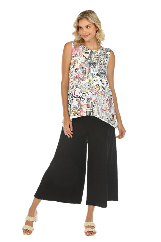 Inoah A Day in Paris Sleeveless Hi-Lo Tank Top NT1169WK-AC60